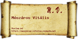Mészáros Vitális névjegykártya